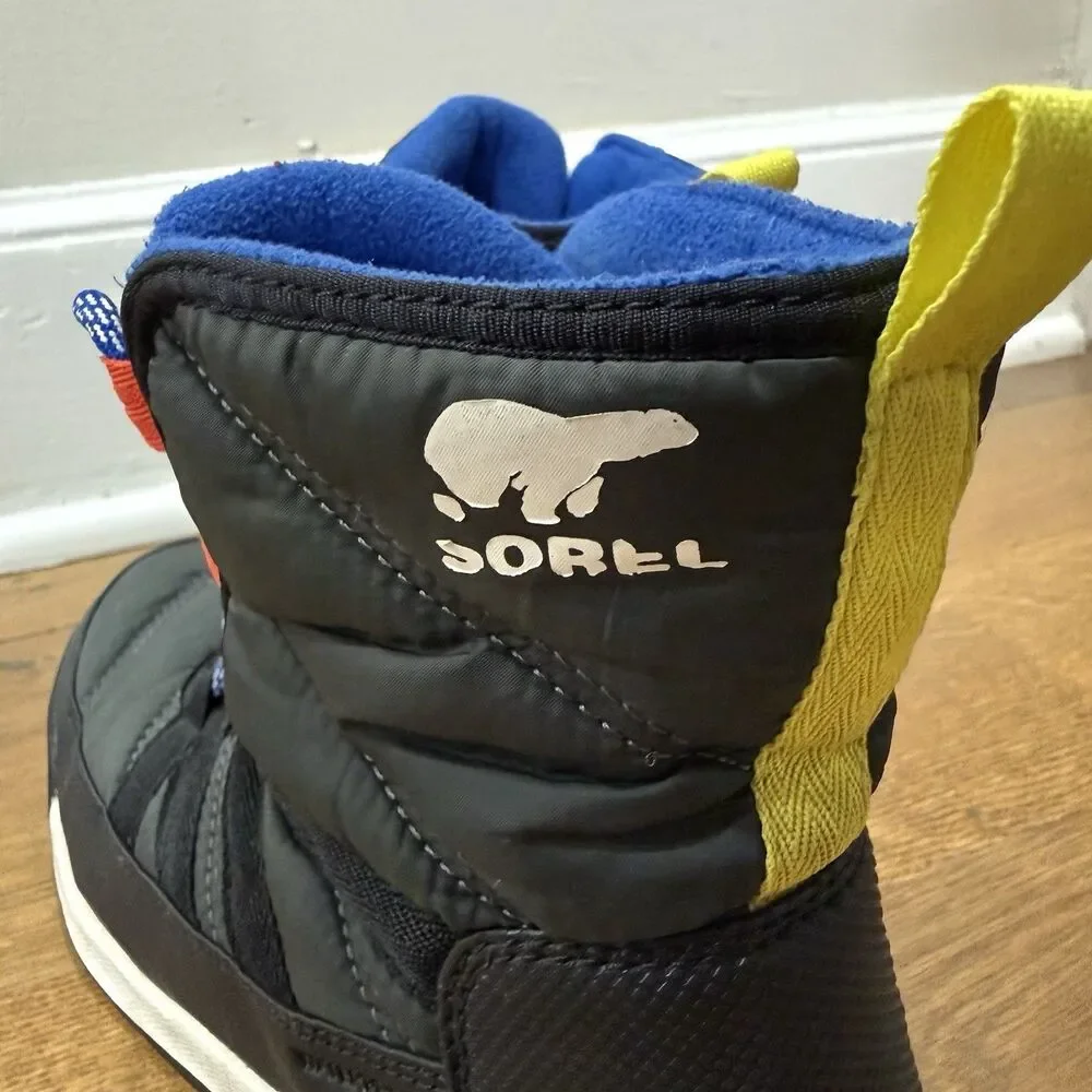 Sorel Whitney 2 Short Lace Black Waterproof Unisex Children's Winter Boots Sz 4